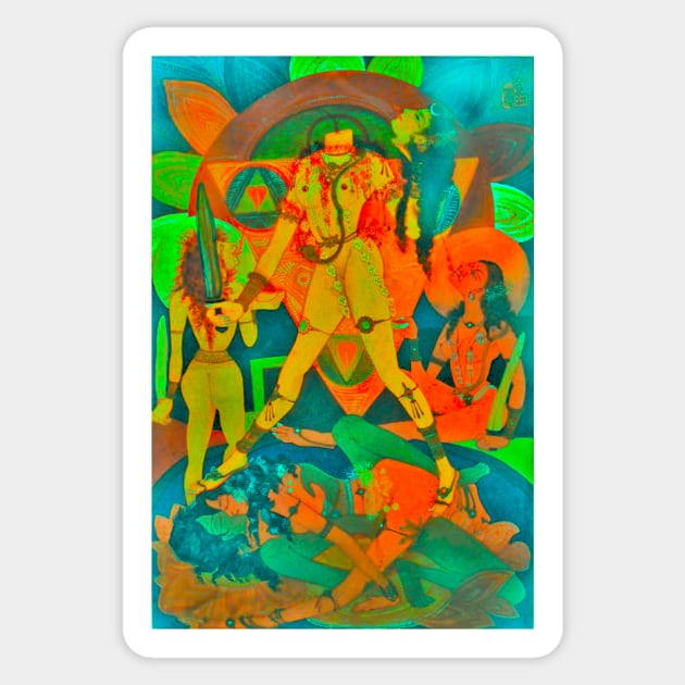 Chinnamasta Psychedelic Sticker by indusdreaming